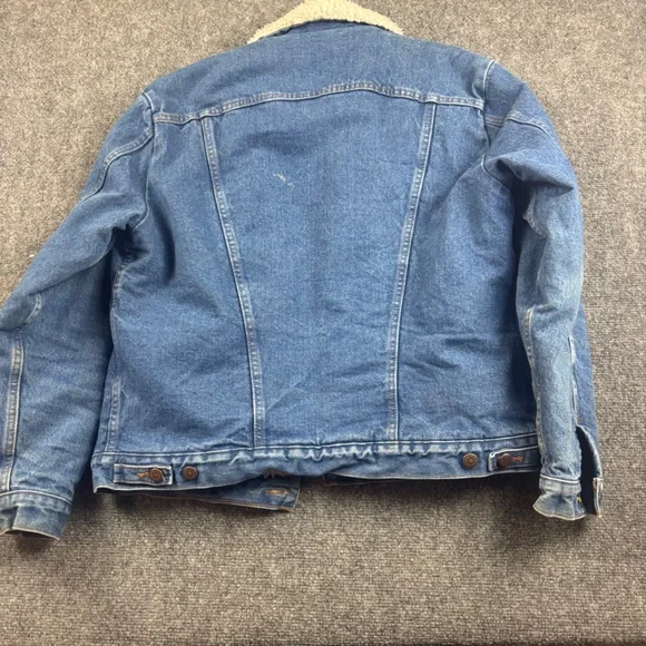 WRANGLER Men’s Denim Sherpa Jean Jacket size: Medium - Picture 2 of 11